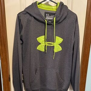 Under Armour Charcoal Hoodie with Bright neon green Accents women’s size large